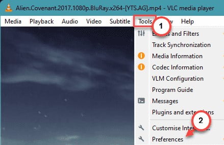 Preferences” to open the VLC Player Preferences.