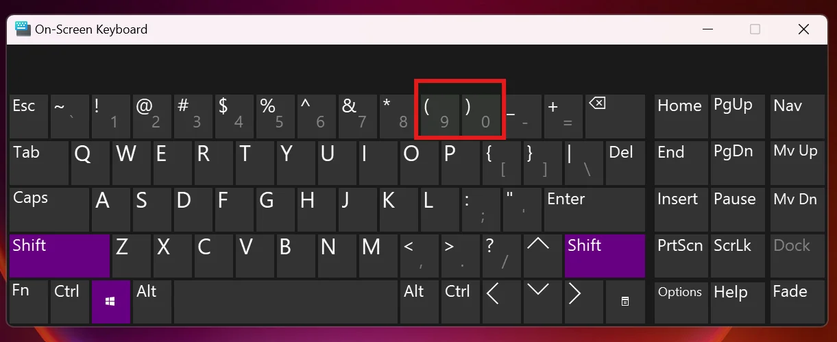 how to type bracket in laptop